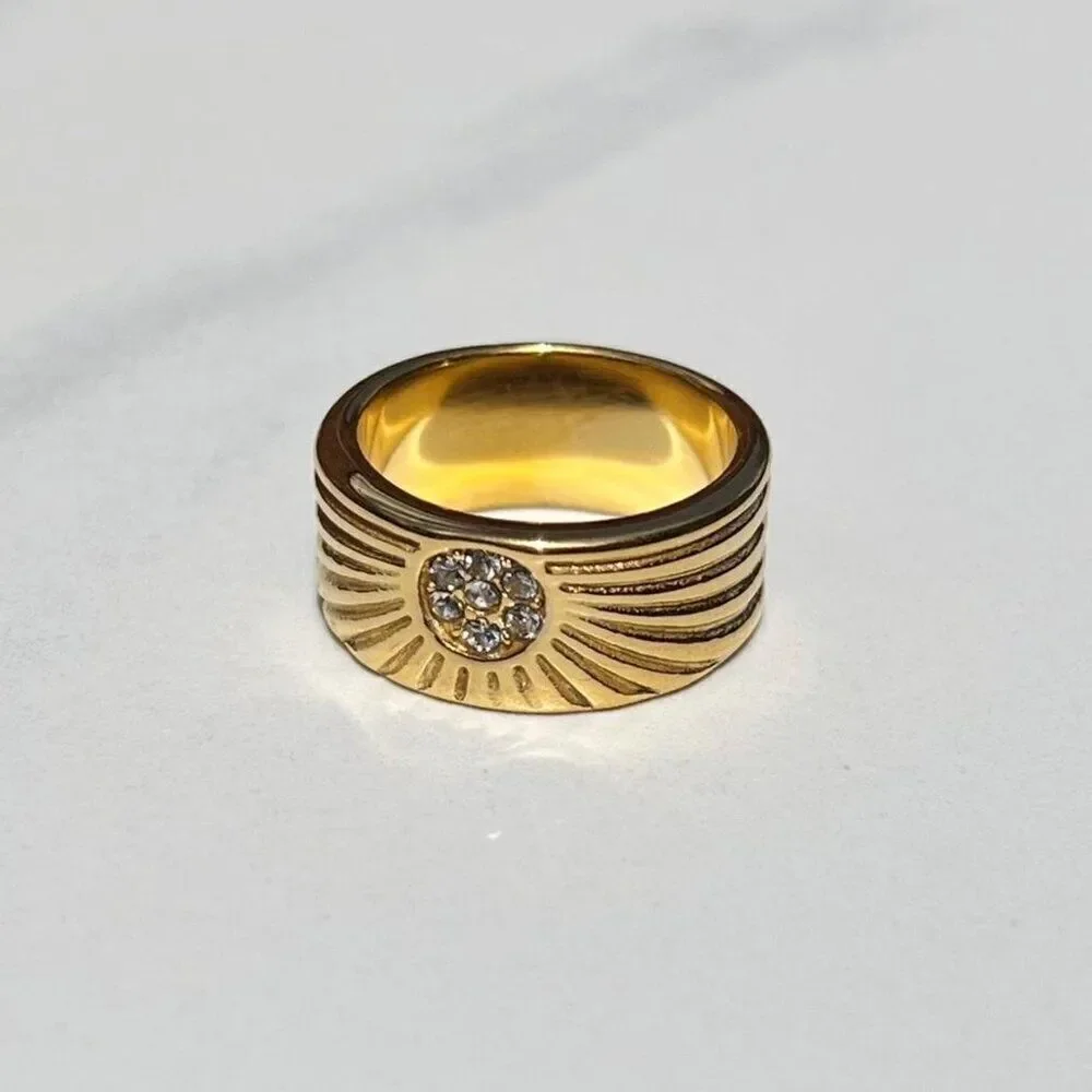 New! “Soline” Ribbed Gold Ring